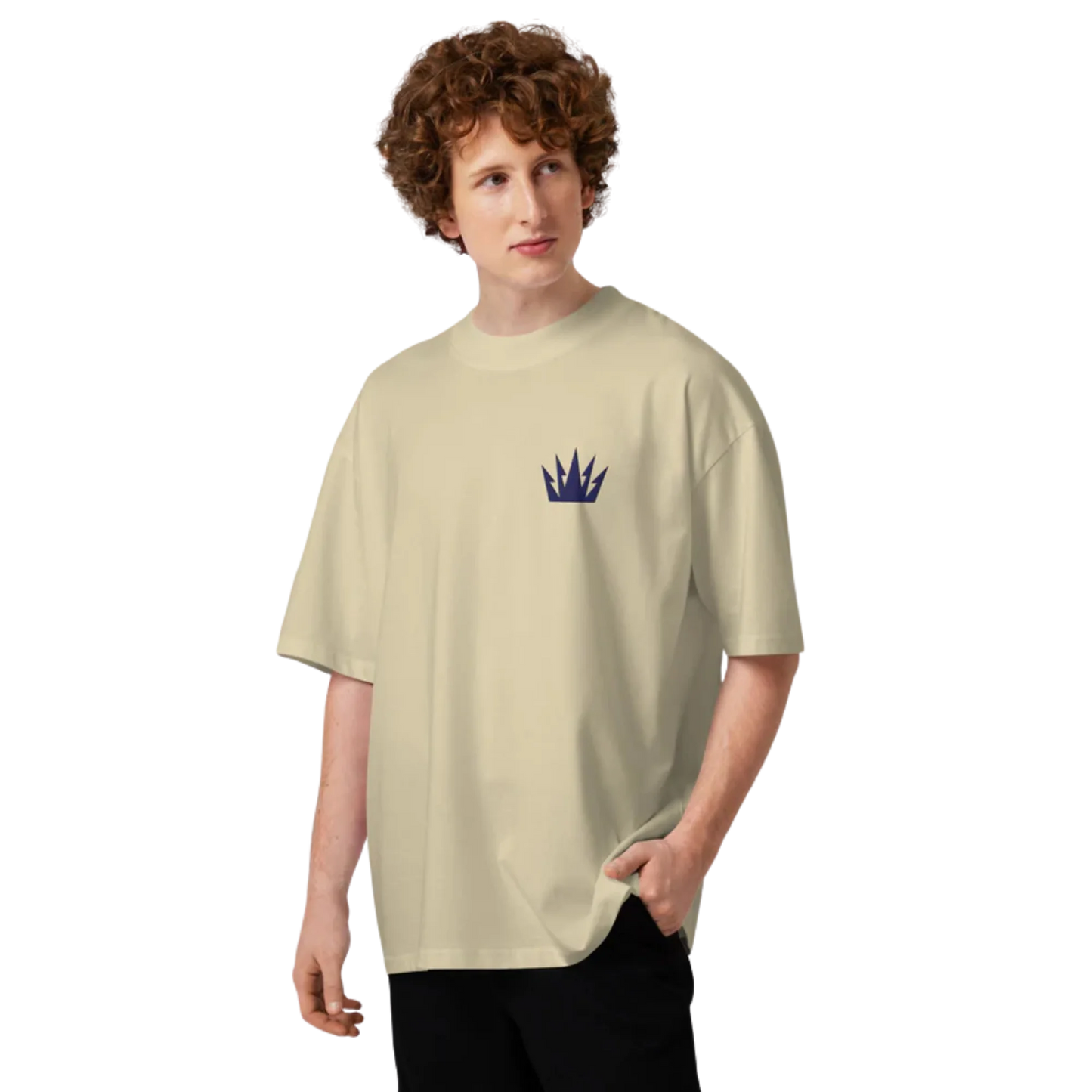 Embroidered Crown Organic Oversized T-Shirt