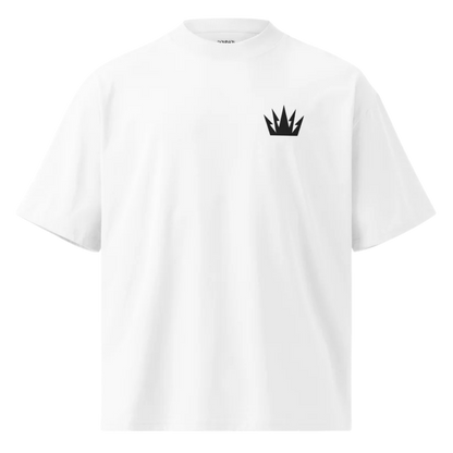 White Embroidered Crown Organic Oversized T-Shirt