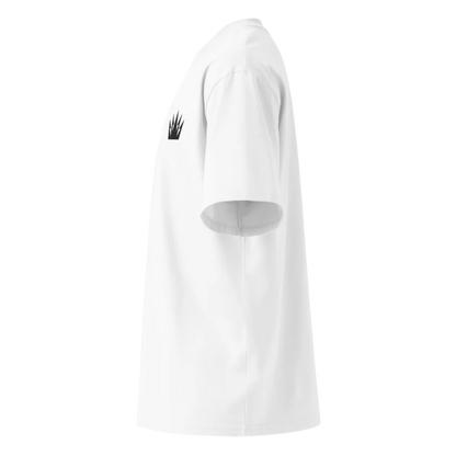 White Embroidered Crown Organic Oversized T-Shirt