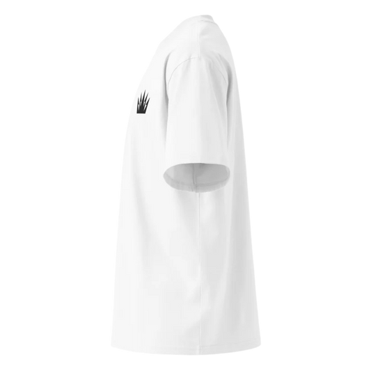 White Embroidered Crown Organic Oversized T-Shirt